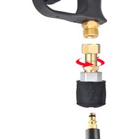 High Pressure Water Gun with 360° Swivel Nozzle, Durable Plastic, Brass and plastic Connectors, Anti-Tangle Car Wash Adapter