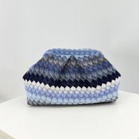 Bohemian Hand Crochet Knitted Clutch Bag, Moroccan Style Evening Party Purse, Vintage Women Woven Handbag Tassel Evening Clutch