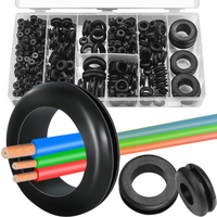 Rubber Grommet Assortment Kit Assorted Size O-Ring Washers Wiring Cable Gasket Electrical Conductor Grommet Set Wire Plug Hole
