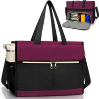 Women'S Insulated Lunch Tote Bag 2-In-1 Large Capacity Computer Handbag Outdoor Camping Cooler Bags Waterproof Shoulder Bag