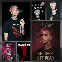 Rapper Lil Peep Poster Self-adhesive Waterproof Paper Sticker Coffee House Bar Room Wall Decor