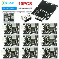 1-10pcs 5V 2A Charge Discharge Integrated Module Type-C Input Battery Charging Module Support 4.2V Li-Battery Charge Protection