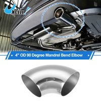 Uxcell 4inch OD 90 Degree Mandrel Bend Elbow SS304 Stainless Steel Universal Bend Tube Exhaust Elbow Pipe Modified 1.5mm Thick