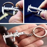 Mini Vernier Caliper Pocket Key Chain Keyring Ornaments Small Movable Precision Measure Tool Accessories Slider Ruler Alloy