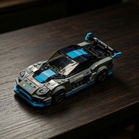 2026 Grey Blue Sports Racing Car Building Blocks Model Creative DIY Bricks Set Desk Display