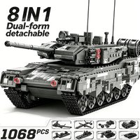 DIY Assembly Main Battle Tank Building Blocks Toy Set Multi Form Deformation Military Bricks For Kids