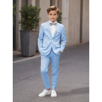 2 pieces Boy's Suits Single Breasted Slim Fit Polyester Little Gents Formal Suits For Wedding(Blazer+Pants)