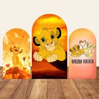 Lion King Arch Backdrop Cover Sunset Wall Party Decoration Boys Baby Shower 1st Birthday Party Background Arched Banner