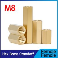M8 Hex Female to Female Brass Hex Standoff Metric Threaded Hexagonal Board Rack Spacing Screw Bolts Hexagon Pillars Colums