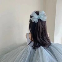Mesh Gauze Bow Hairpins Baby Headwear Back Head Hair Clip Fairy Princess Girl Bowknot Top Clips Sweet Kids Hair Accessories