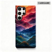 Sunset Mountain Hues Phone Case for Samsung Galaxy S25 Ultra S24 S23 Ultra Plus Shockproof Double Layer Back Cover