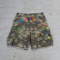 Y2K American Cargo Shorts Paint Splatter Camouflage Pattern Bottom New Trendy Retro Hip Hop Streetwear Unisex Baggy Short Pants