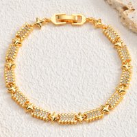 Luxury 24K Gold Plated North Star Bracelet for Women, Micro Pave Cubic Zirconia Link Chain, Vintage Statement Jewelry Gift