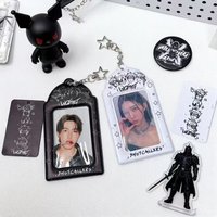 Starry Sky Black PVC Card Holder Kpop Idol Storage Photocard Meal Card Display Pendant