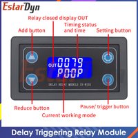 DC 6~30V LED Digital Time Delay Relay Module Programmable Timer Relay Control Switch Timing Trigger Cycle with Case for Indoor