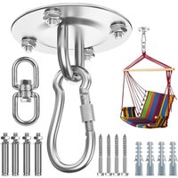 Heavy Duty Ceiling Hook, 360 Swivel Stainless Steel Suspension Bracket Hammock Mount, Gym Training Aerial Yoga Swing Hanging Kit