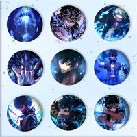 Anime My Hero A-Academia Dabi Badge Tinplate Round Laser Brooch Clothes Backpack Accessories Lapel