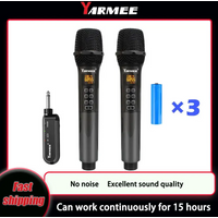 YARMEE Professional UHF Wireless Microphone Handheld Karaoke Mic Speaker With Rechargeable Lithium Battery Receiver For Singing