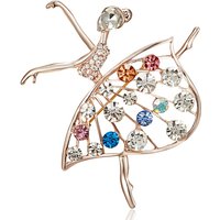Dance Ballet Dancing Brooches For Women Artistic Gymnastics Shining Crystal Zircon Brooch Pins Dress Coat Wedding Jewelry