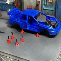 1:64 Jack Auto Repair Safety Support Model Car Garage Scene Diorama