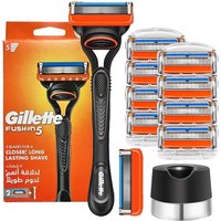 Gillette Razor Fusion 5 Men's Manual Shaving Safety Razor With Replacement Blades Refills 5 Layer Blade