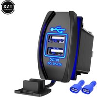 DC 5V 4.2A Car Charger Auto Adapter Waterproof Dustproo 12-24V Car Socket Dual USB Ports Phone Charger For Iphone Xiaomi Samsung