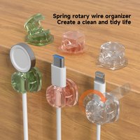 Magnetic Cable Clips, Strong Adhesive Cord Organizer for Desk, Office, Nightstand, Kitchen, Wall - Clear Multicolor Cab