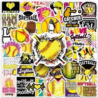 50Pcs Softball Sports Stickers Waterproof Creative Graffiti DIY Decoration for Phone Case Scrapbook Luggage - Softball Themed