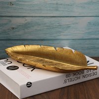 1pc Elegant Golden Leaf Decor Tray - Versatile Storage& Chic Room Accent, Perfect Gift for Any Occasion