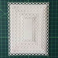 Nested Stitched Scallop Rectangle Frame Metal Cutting Dies Craft Paper Card Making Scrapbooking