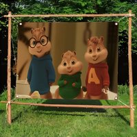 Alvin and the Chipmunks Comedic Flags Borderless four-ring ornament indoor outdoor decoration effortless to hang