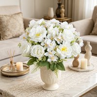 Artificial Flowers Silk Peony Hydrangea High Quality Festival Wedding Bridal Bouquet Home Room Table Wreath Yard Diy Gift Decora