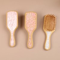 Anti-Static Hair Brush Detangling Air Cushion Brush Detangling Paddle Comb Acrylic Bamboo Hair Brush For Daily Hair Care Home