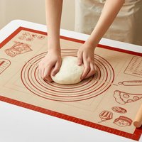 Silicone Baking Pastry Dough Mat,Bread Rolling Mats Sheet,Nonstick Kitchen Counter Kneading Board,Thick Pie Cookies Making Mat.