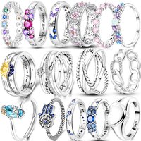 High Quality Original Rings For Women 925 Sterling Silver Star Moon Butterfly Ring Fine Wedding Engagement Birthday Jewelry Gift
