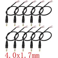 10Pcs DC Power 4.0 x 1.7mm Male Plug to Bare Wire Open End Wire Cable Connector DC Power Plugs Charging Cord Pigtail 30CM