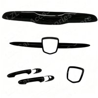 4PCS/SET For Fiat Abarth 500 595 695 Exterior Cover Kit Front Rear Badge Cover+Trunk Handle Cover+Door Handle Cover