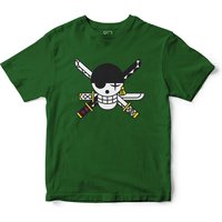 Men's One Piece Anime T-Shirt Dark Green Skull Sword Graphic Cotton Tee Casual Otaku Streetwear for Daily Campus Home Wear