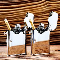Vintage Fuel Oil Lighter Brass Chrome Plating Golden Cigarette Pipe Collection Briquet Mechanical Lifting Isqueiro torch lighter