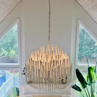 Nordic LogBranch Chandelier Living Dining Room Bar Bedroom Loft Stair Pendant Lamp Duplex Villa Home Decor Hanging Light Fixture