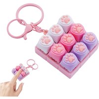 Cat Claw 9-Key Keychain Keyboard Toy Press Buttons Decompression Toy For Adult Stress Relief Decompression Keychain Pendant