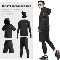 ROCKBROS Sports Sets Men Five Piece Bike Jackets Sets All Seasons MTB Road Running Sports Sets Quick Dry Cycling Pants Suit