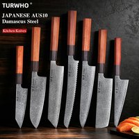 Ręcznie Kute Japońskie Noże Szefa Kuchni TURWHO, Stal Damasceńska, Noże Kuchenne Santoku, Sashimi, Do Chleba, Uniwersalne, Ręcznie Robione Ostrza, Narzędzia Kuchenne