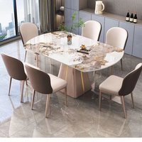 Luxury Modern Extendable Folding Round Marble Dining Table Chair Set 4 6 8 Seater Rotating Space Saver Elegant Furniture Designs