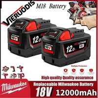 100% Nowa bateria 18V 12.0Ah zamiennik do Milwaukee M18, bateria litowo-jonowa do Milwaukee 18V M18 48-11-2830 0730-20, bateria do narzędzi.