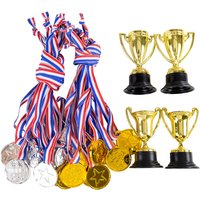 5/10pcs Plastic Winners Medals Mini Award Trophy Toys For Kids Game Sports Meet Awards Birthday Party Gifts Pinata Fillers