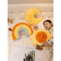 45cm Cute Rainbow Cloud Sun Moon Star Throw Pillow Cushion Rainbow Plush Toy Bedroom Decoration Doll Pillow Sofa Cushion