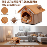 Universal Cat And Dog House Warm Winter Small Pet Bed Removable Washable All-Season Dog House Cat Bed Pet Supplies