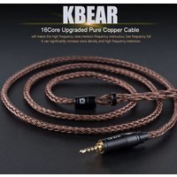KBEAR 16 core 2-pin IEM headphone cable,upgraded HiFi in ear display replacement TRS pure copper extension cable