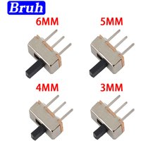 100PCS SS12D00 SS-12D00 4MM 1P2T Toggle Switch Interruptor On-Off Mini 1 Way 2 Band Slide PCB Mount